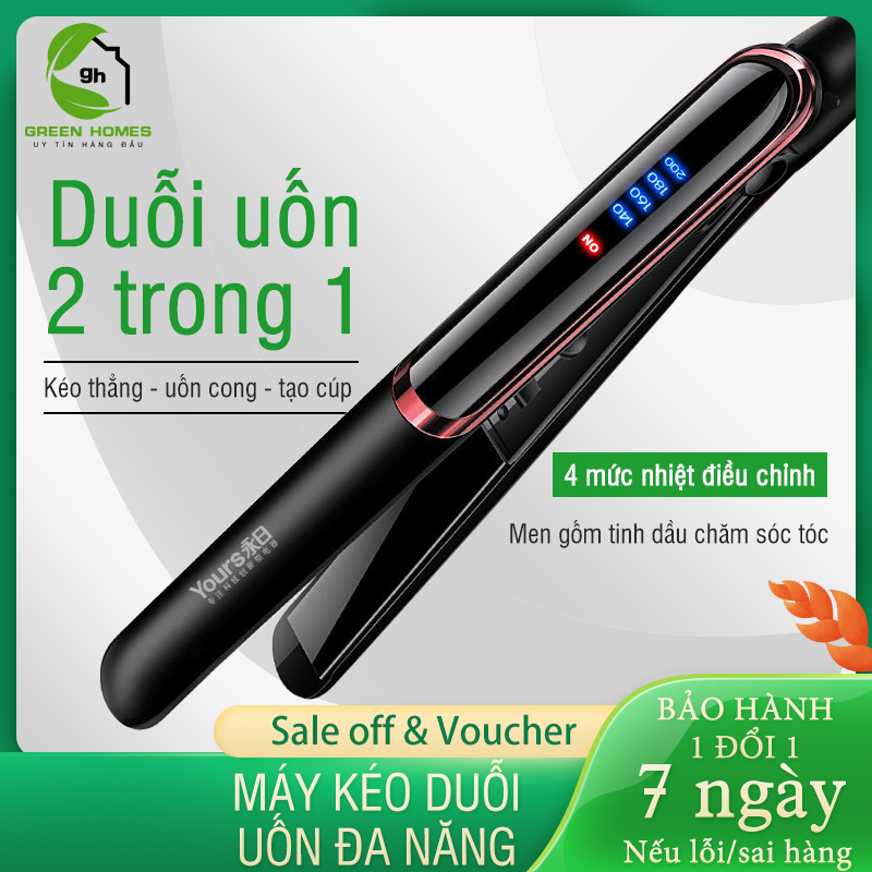 [HCM]Máy ép tóc cao cấp duỗi thẳng và uốn xoăn tóc 2 trong 1 có 4 chế độ nhiệt chất liệu men gốm tinh dầu bảo hành 1 đổi 1