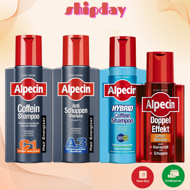 Dầu gội ALPECIN COFFEIN SHAMPOO C1, Dầu gội ALPECIN tái tạo tóc, dầu gội đầu dành cho người hói, kích thích mọc tóc, dầy tóc, mái tóc đen, bóng mượt