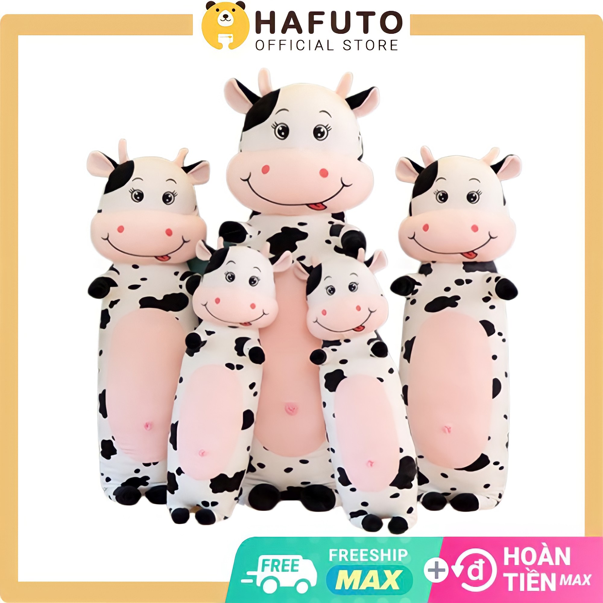 Gối Ôm Bò Sữa Hafuto Dáng Dài Đủ Size, Dùng Làm Quà Tặng, Món Đồ Chơi Không Thể Thiếu Với Bé Cho Bé, Freeship Toàn Quốc