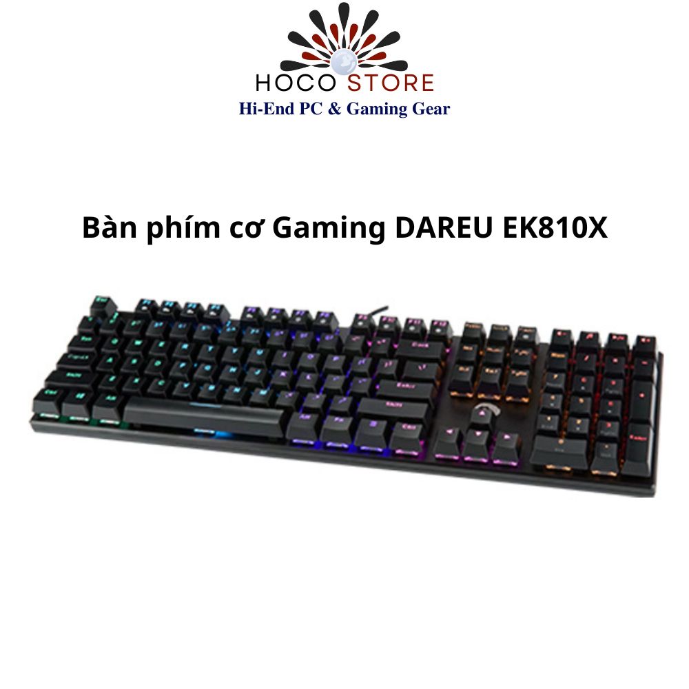 Bàn phím cơ Gaming DAREU EK810X - Black (MULTI-LED, Blue/ Brown/ Red D switch) - Hoco Store PC