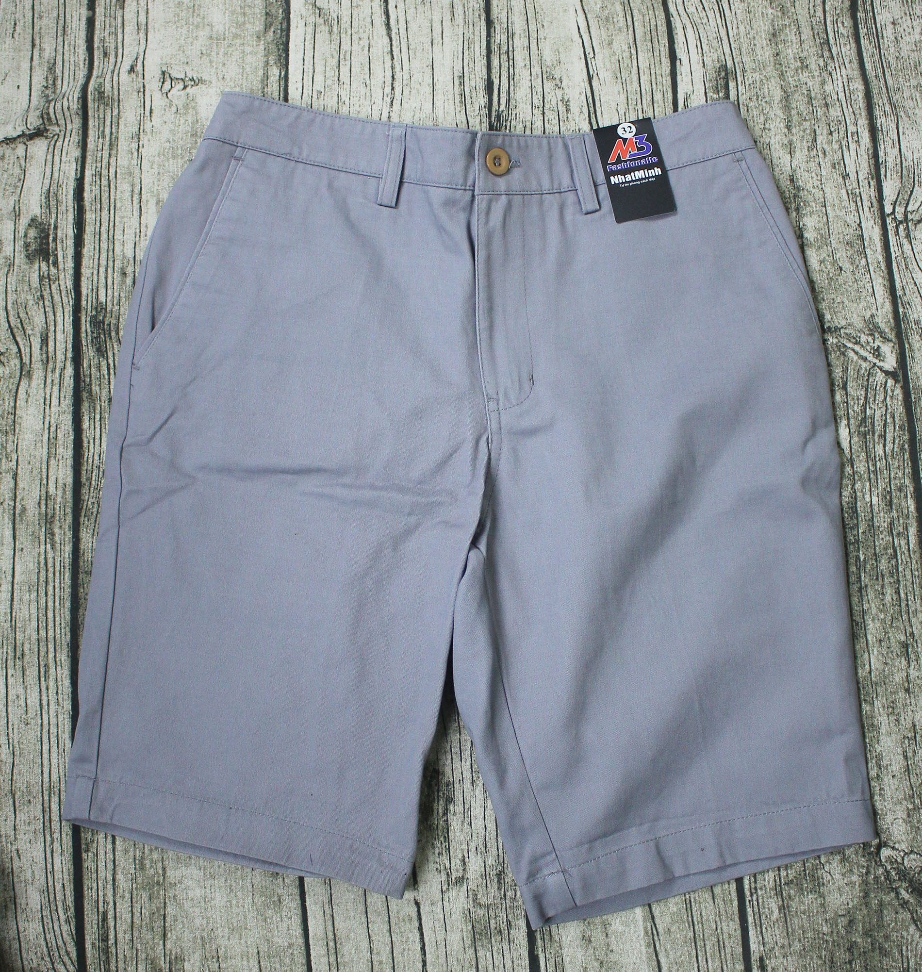 Quần short nam Quần ngố kaki trung niên màu ghi
