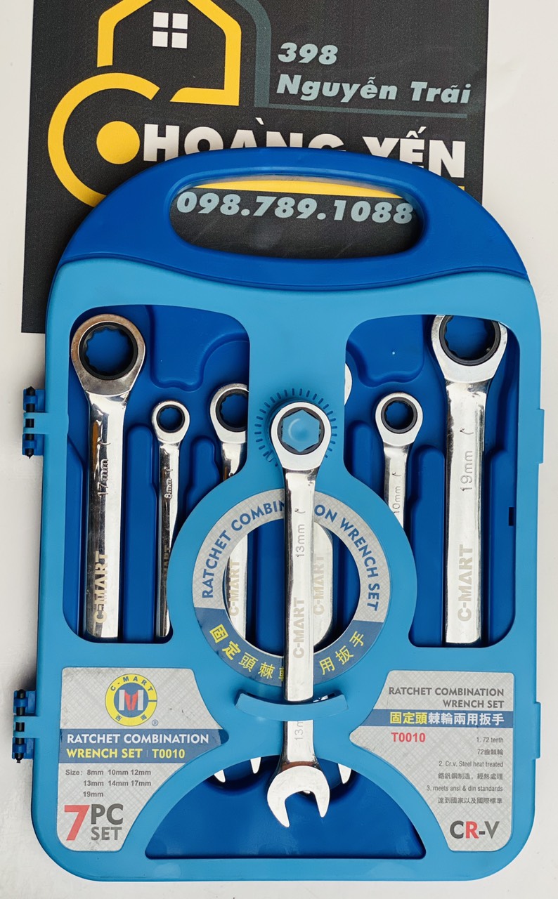 Bộ cờ lê vòng miệng tự động 8-19mm c-mart t0010 - hoàng yến 398 nguyễn trãi