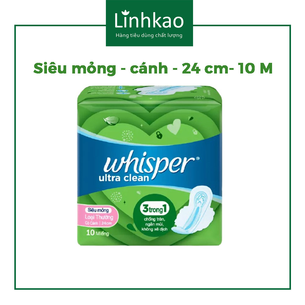 Băng vệ sinh whisper ultra clean 24cm 10miếng