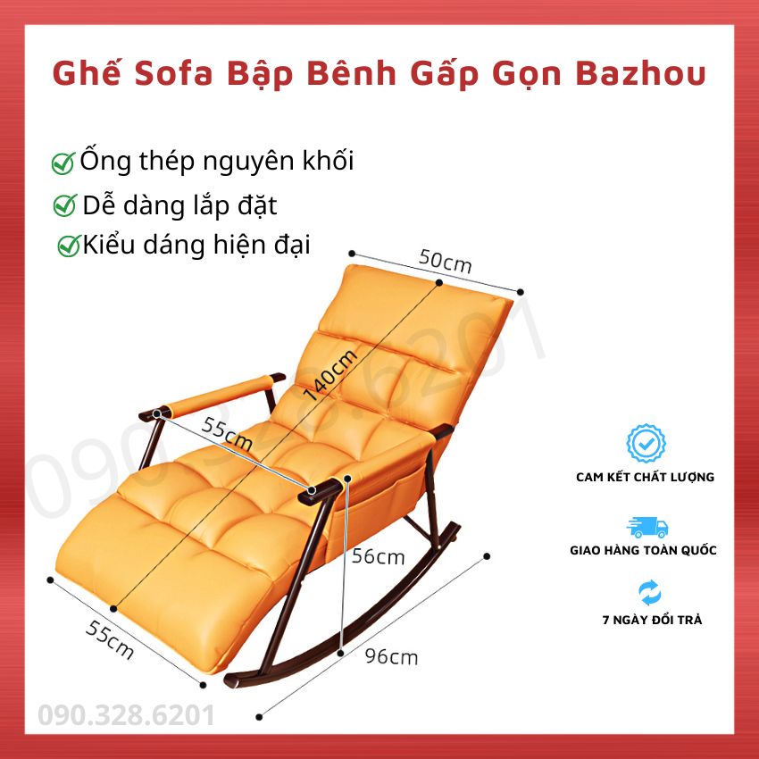 Ghế bập bênh thư giãn, ghế sofa lười phòng ngủ, ghế thư giãn đệm dày