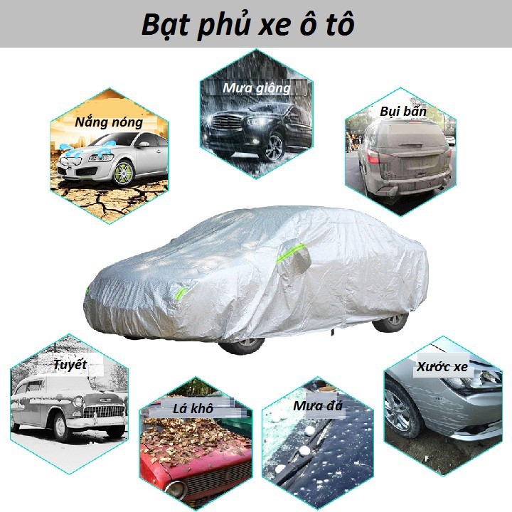 Bạt phủ xe, bạt phủ ô tô, bạt phủ xe hơi,  bạt phủ xe ô tô, áo trùm xe hơi 3 lớp tráng nhôm cách nhiệt chống nóng cho dòng xe I10, morning, vios, inova, camry, bán tải bán sỉ lẻ tại Shop kho hàng giá rẻ VN