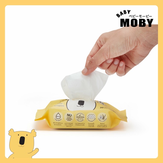 Khăn ướt tinh khiết 99.9% baby moby 80 tờ