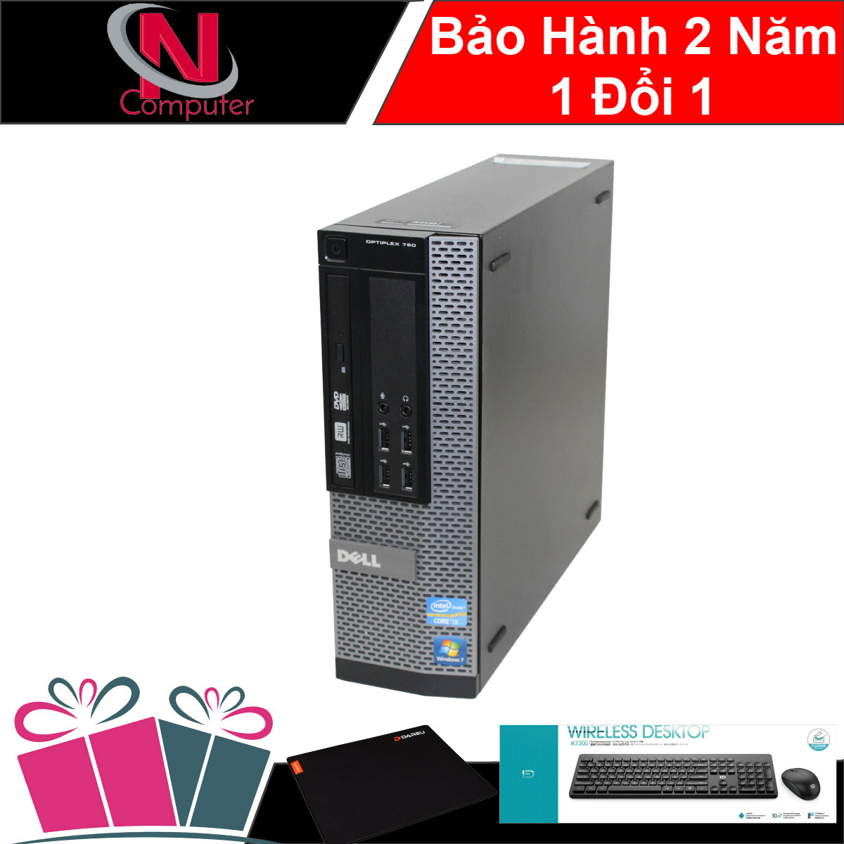 Siêu Hót - Máy tính đồng bộ DELL OPTIPLEX 390 SFF (CPU Core i3 2120, Ram 16GB, HDD 4TB) + Bộ Quà Tặng - Hàng Nhập Khẩu