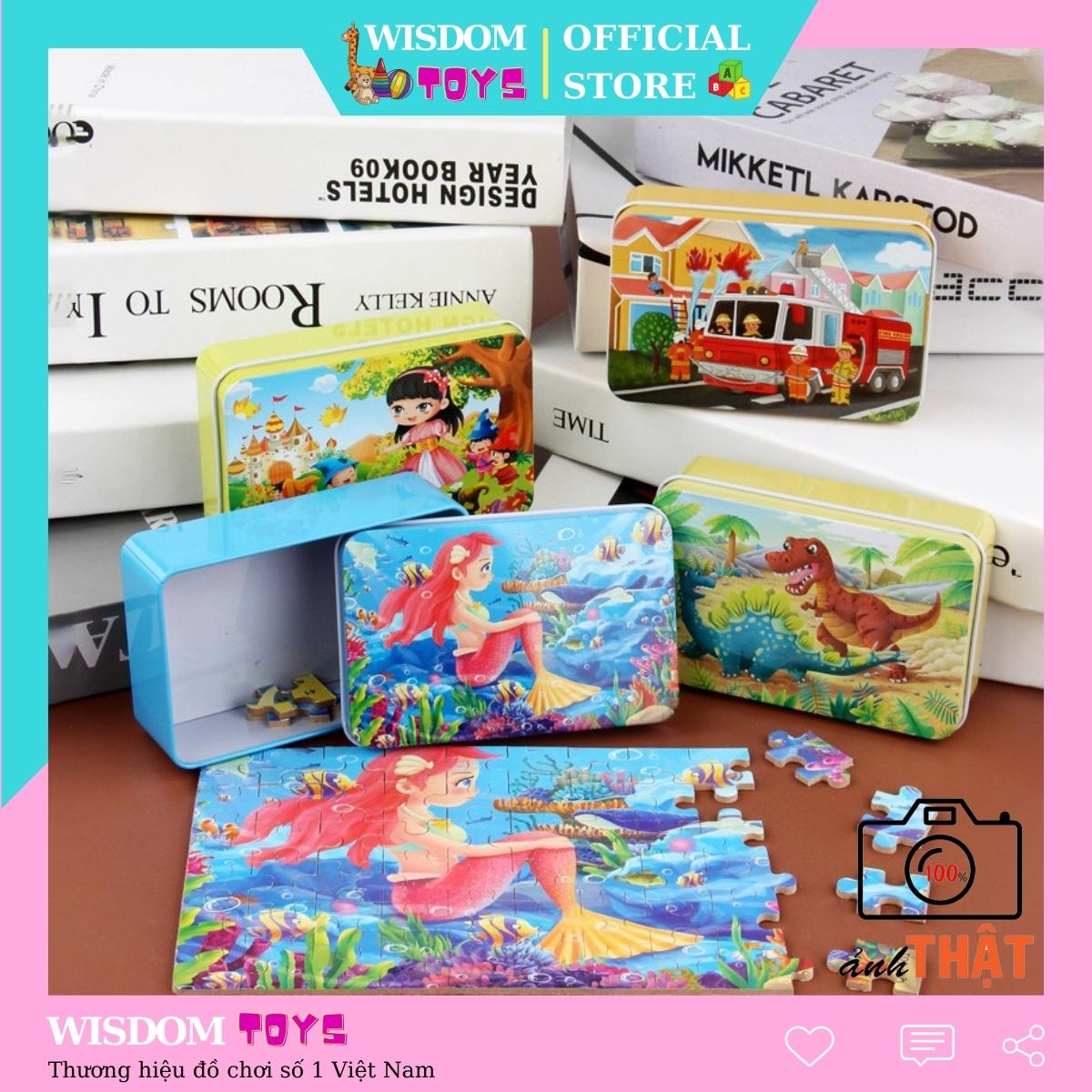 Đồ Chơi Gỗ WISDOMTOYS Bộ Tranh Ghép Hình Bằng Gỗ 60 Mảnh 24 Chủ Đề Cho Bé 3-10 Tuổi Giúp Phát Triển Tư Duy Toàn Diện Giáo Dục Sớm Montessori - WDGO27