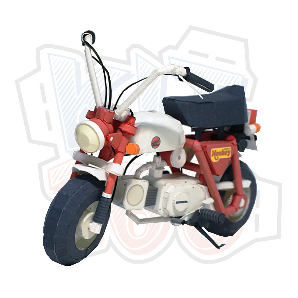 Mô hình giấy xe máy honda z50a monkey