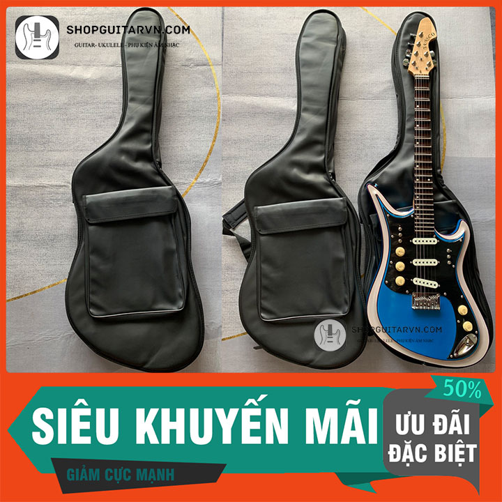Bao da đàn Guitar điện phím lõm Tesico cao cấp 3 lớp - Shop Guitar Vn Store
