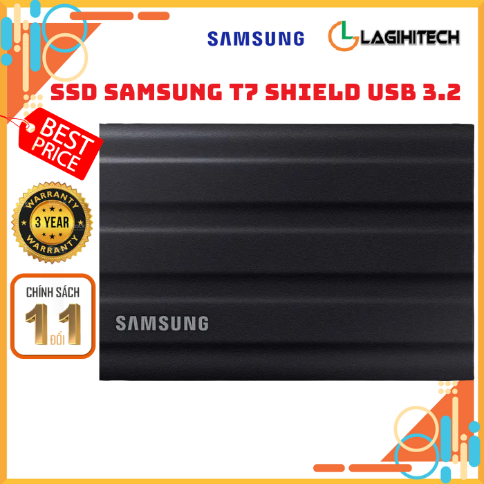 Ổ cứng di động portable ssd samsung t7 shield 1tb / 2tb / 4tb usb 3.2 gen 2 bảo hành 3 năm - chính hãng samsung