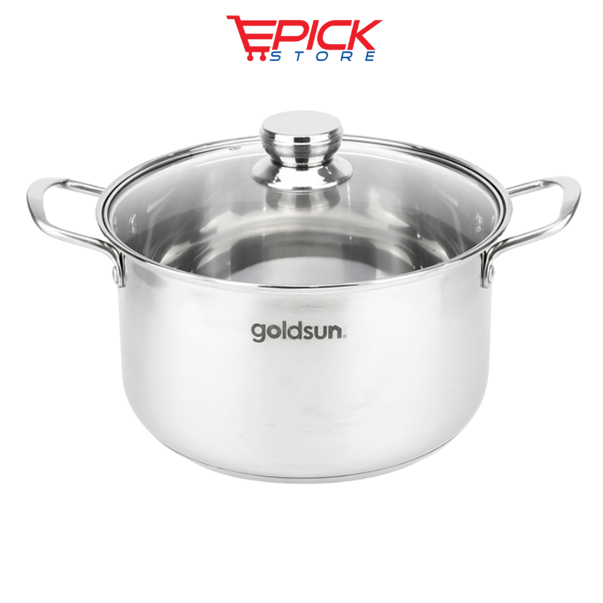 Nồi luộc gà inox 3 lớp Goldsun GE43-1302SG truyền nhiệt đều dùng trên mọi loại bếp
