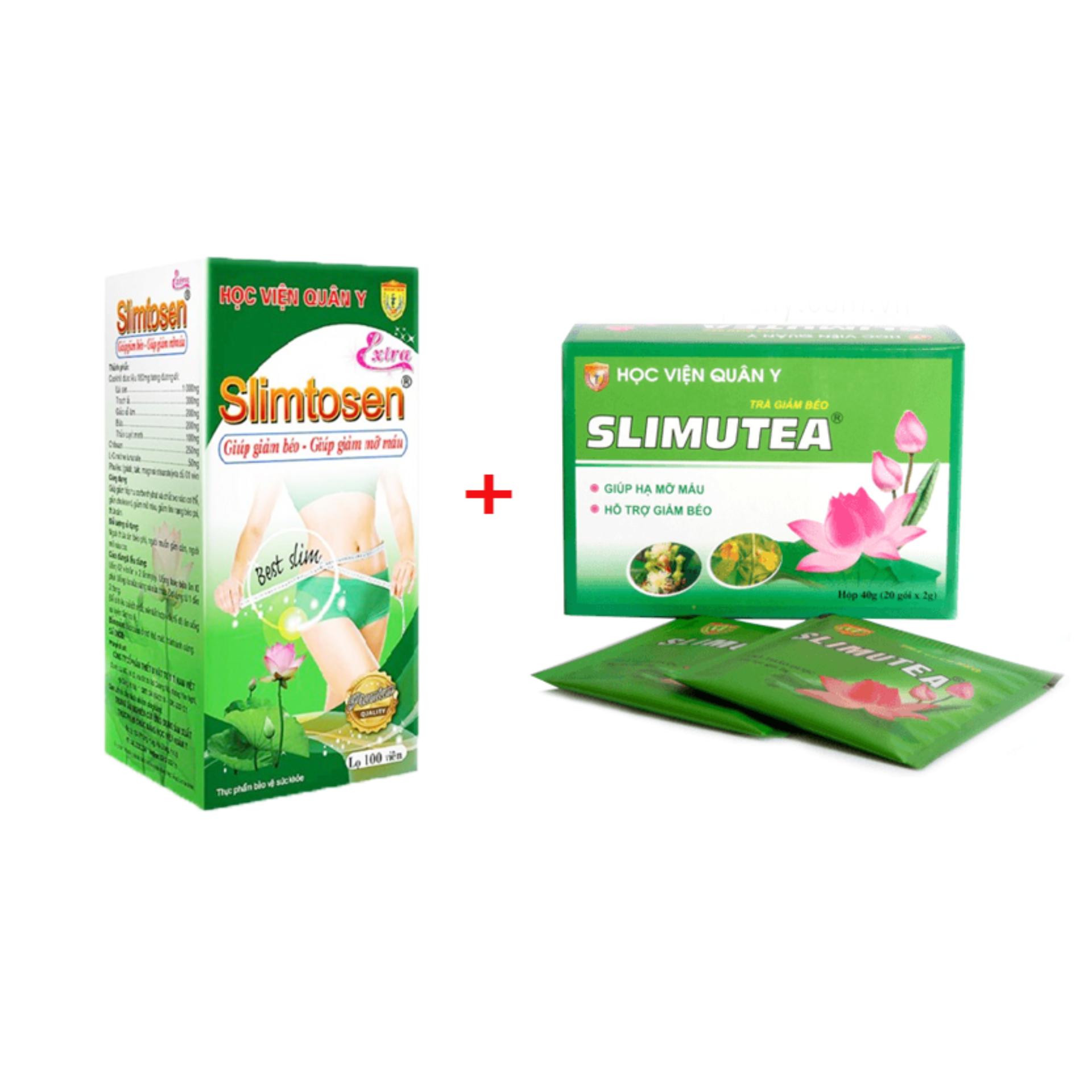 [HCM]Combo Giảm Cân 1 hộp Slimtosen Extra và 1 trà sen Slimutea
