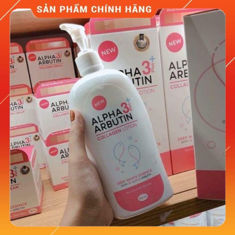Dưỡng thể trắng da alpha arbutin collagen lotion 3+ plus 500ml – thái lan