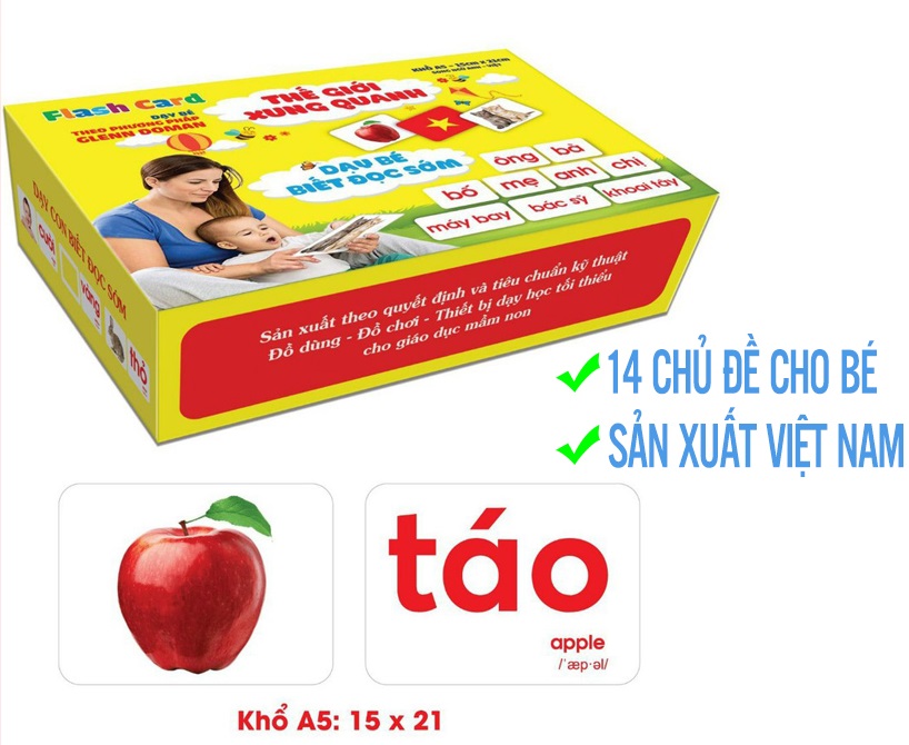 Thẻ Học Thông Minh Cho Bé - Loại To 14 Chủ Đề , Song Ngữ Tiếng Anh - Bộ Thẻ Học Thông Minh Flashcard, Bộ thẻ học thông minh cho bé, thẻ học thông minh cho bé sơ sinh, the hoc thong minh cho be, thẻ học chữ cái