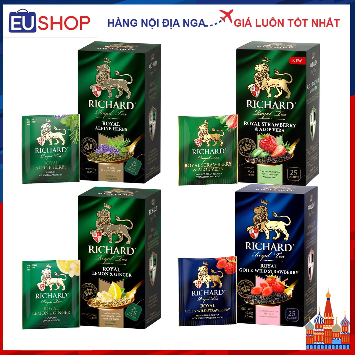 Trà hoa quả richard uk, hộp 25 gói