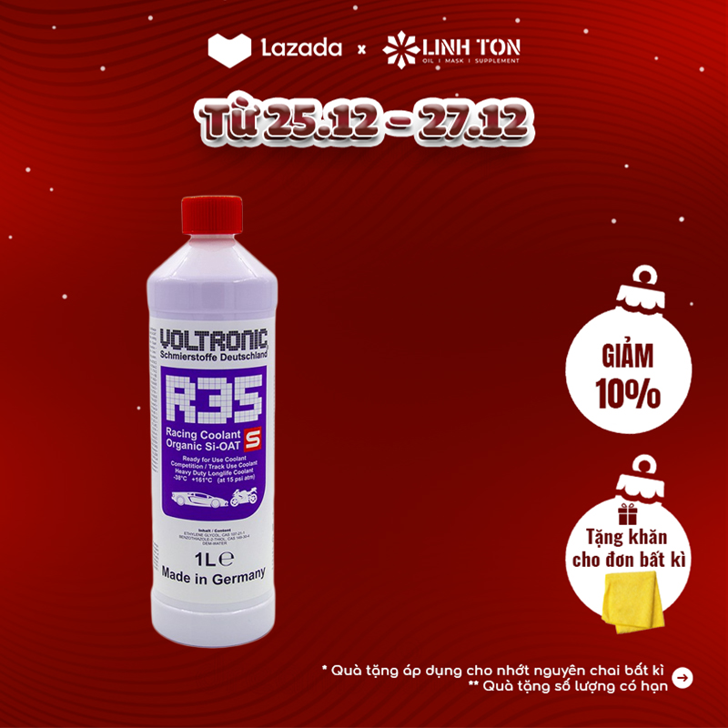 Nước Làm Mát Nhập Khẩu Đức Pha Sẵn Voltronic R35S ( R35 ) Racing Coolant 1L - 161 Độ Sôi - Made in Germany