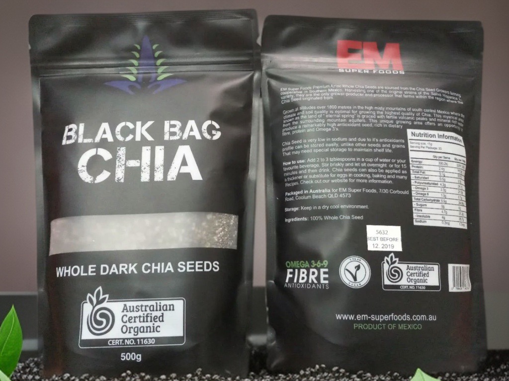 Hạt Chia đen Úc, túi Black Bag, hạt chia đen hữu cơ