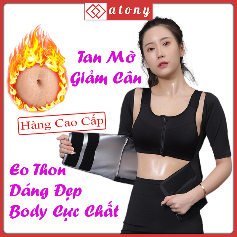 Đai Nịt Bụng Giảm Mỡ Bụng ATONY, Đai Quấn Nóng Giảm Mỡ Bụng Cao Cấp, Đai Sinh Nhiệt Giảm Mỡ Bụng Tráng Nano Bạc Nhật Bản
