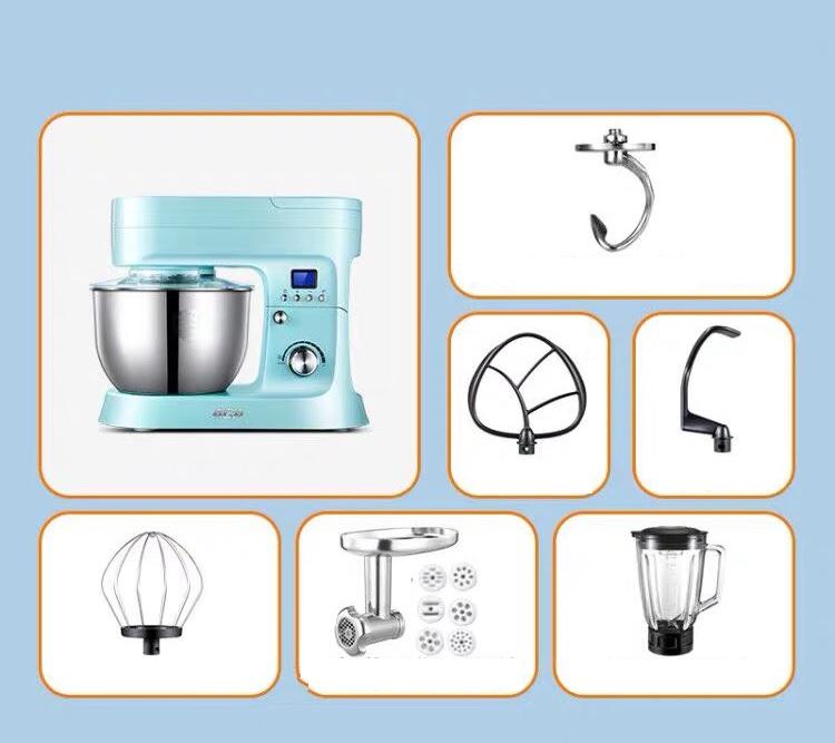 Bộ máy nhà bếp kitchen machine đa năng đánh trứng, trộn bột, xay thịt, xay sinh tố, đánh kem aca asm-pe1210a