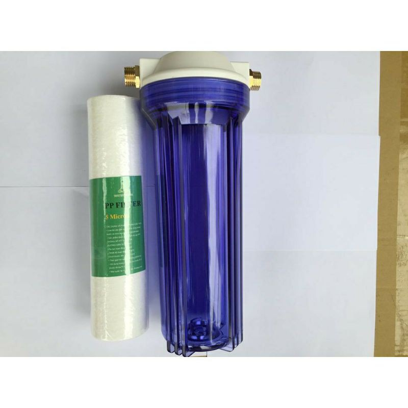 Bộ Lọc Nước Thô Đầu Nguồn Số 1 Cấp Ren Ngoài 21 Ren Đồng Cốc Trong