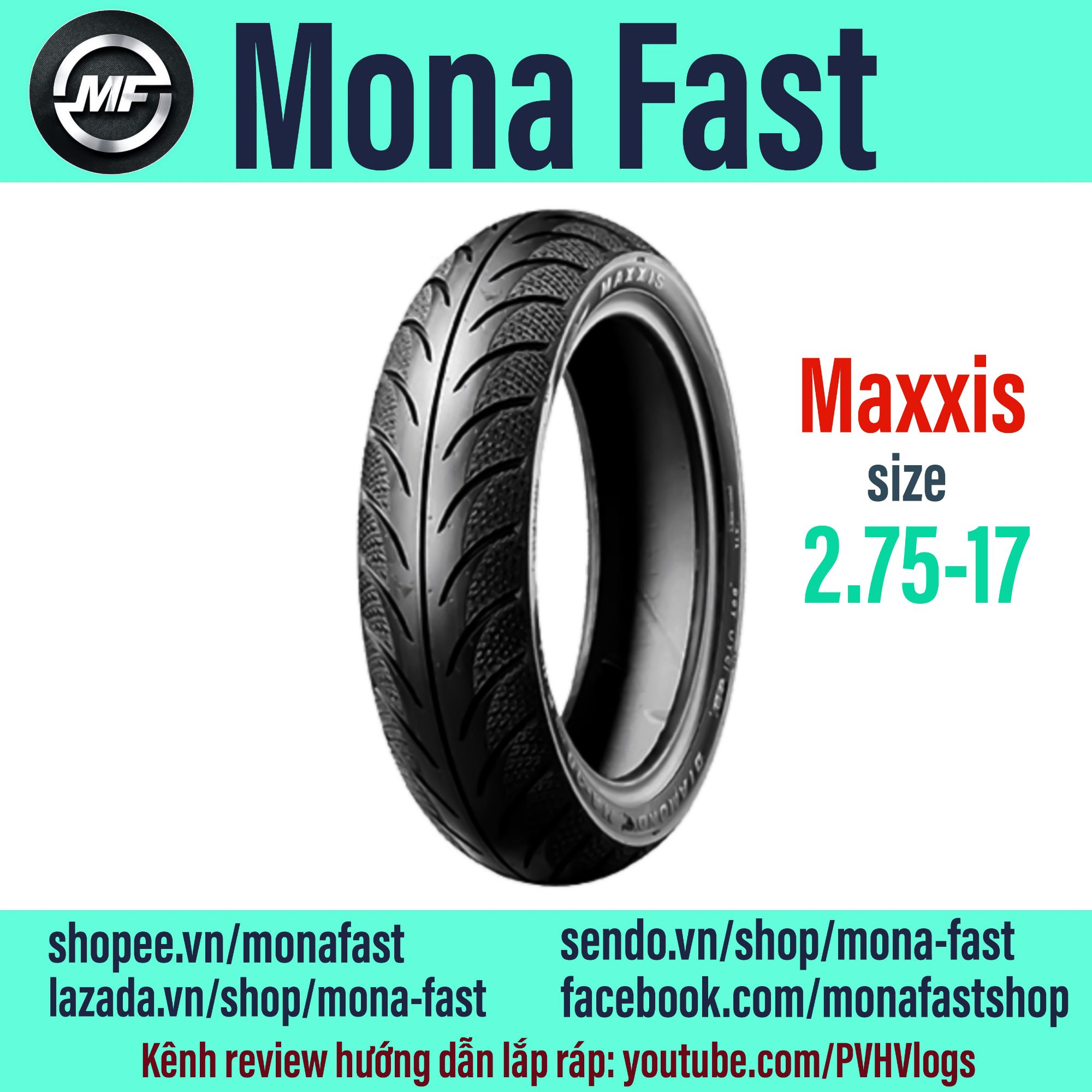 Vỏ lốp maxxis xe máy số 2.75-17