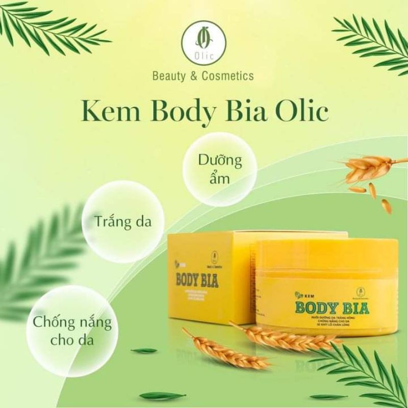 Kem body cấy trắng men bia olic