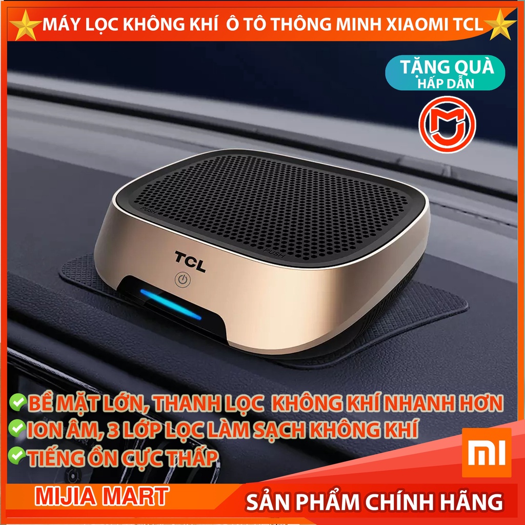 Máy lọc không khí ô tô thông minh Xiaomi Youpin TCL, máy khử mùi formaldehyde ô tô cao cấp bằng ion 