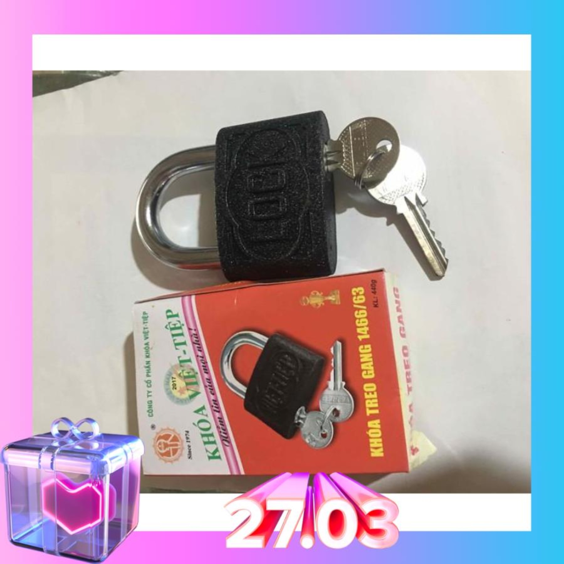 Ổ khoá Việt Tiệp loại to khoá treo gang việt tiệp