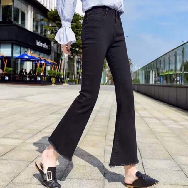 quần nữ ống loe,quần jean nữ ống loe phong cách hàn quốc