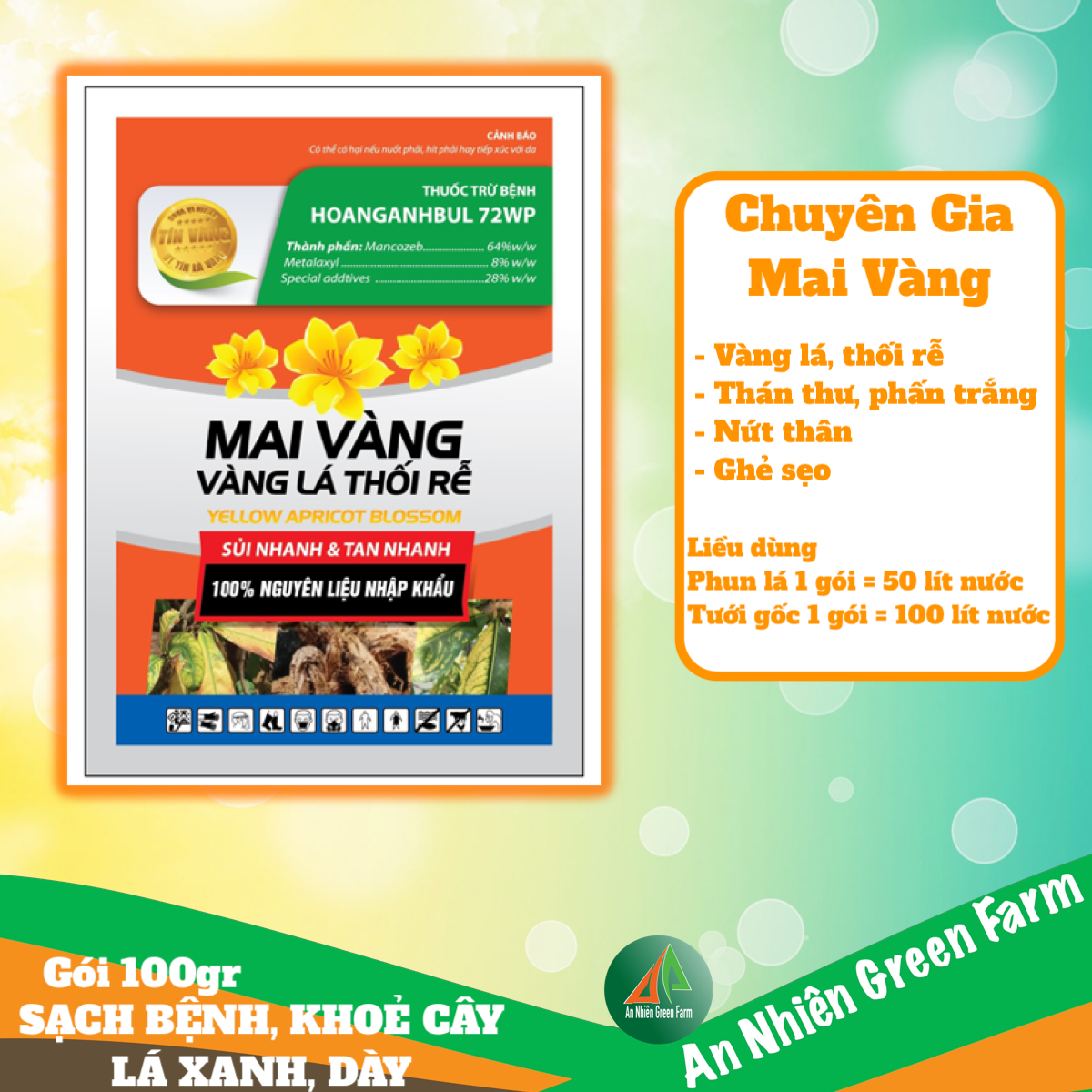 Mai vàng vàng lá thối rễ 100gr