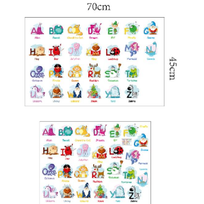 【nóng】 Decal dán tường bảng chữ cái tiếng Anh minh họa cho bé