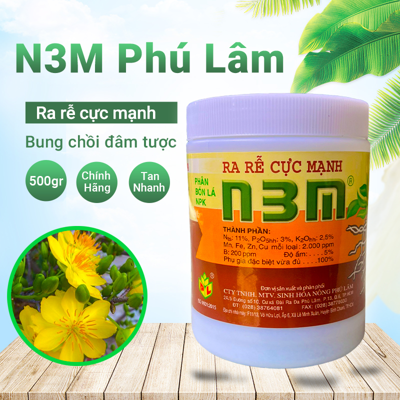 Kích rễ cực mạnh N3M Phú Lâm 500gr giải độc hạ phèn đâm chồi vọt đọt phục hồi tái tạo rễ mới xanh cây lớn lá