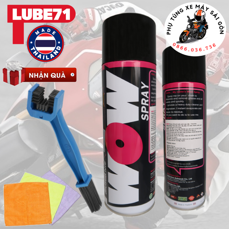 Rửa sên WOW Spray 600ml Thái Lan cùng bàn chải 3D