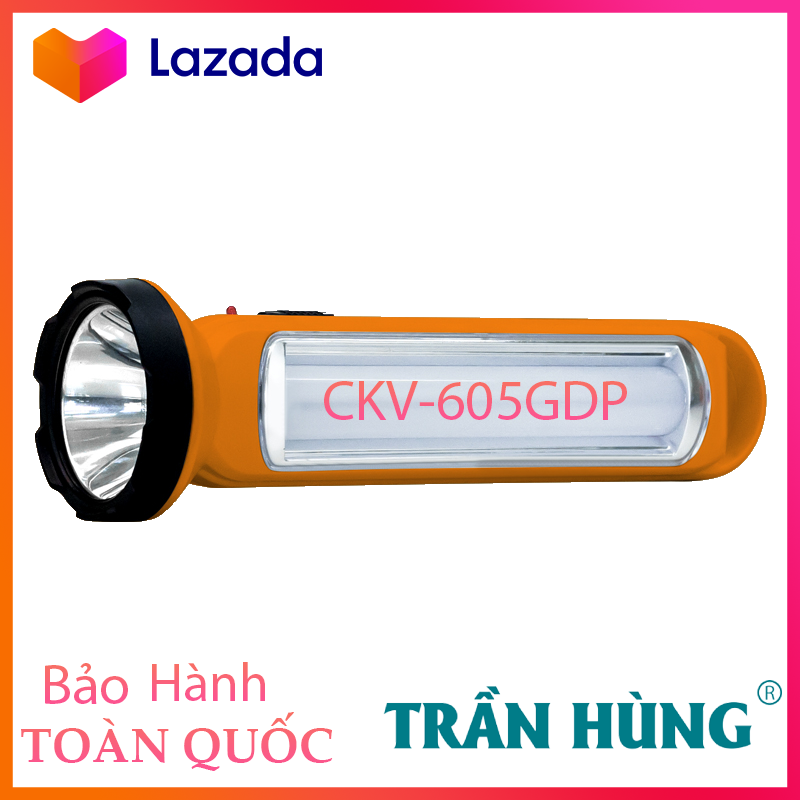 Đèn pin cầm tay siêu sáng trần hùng ckv-605gdp