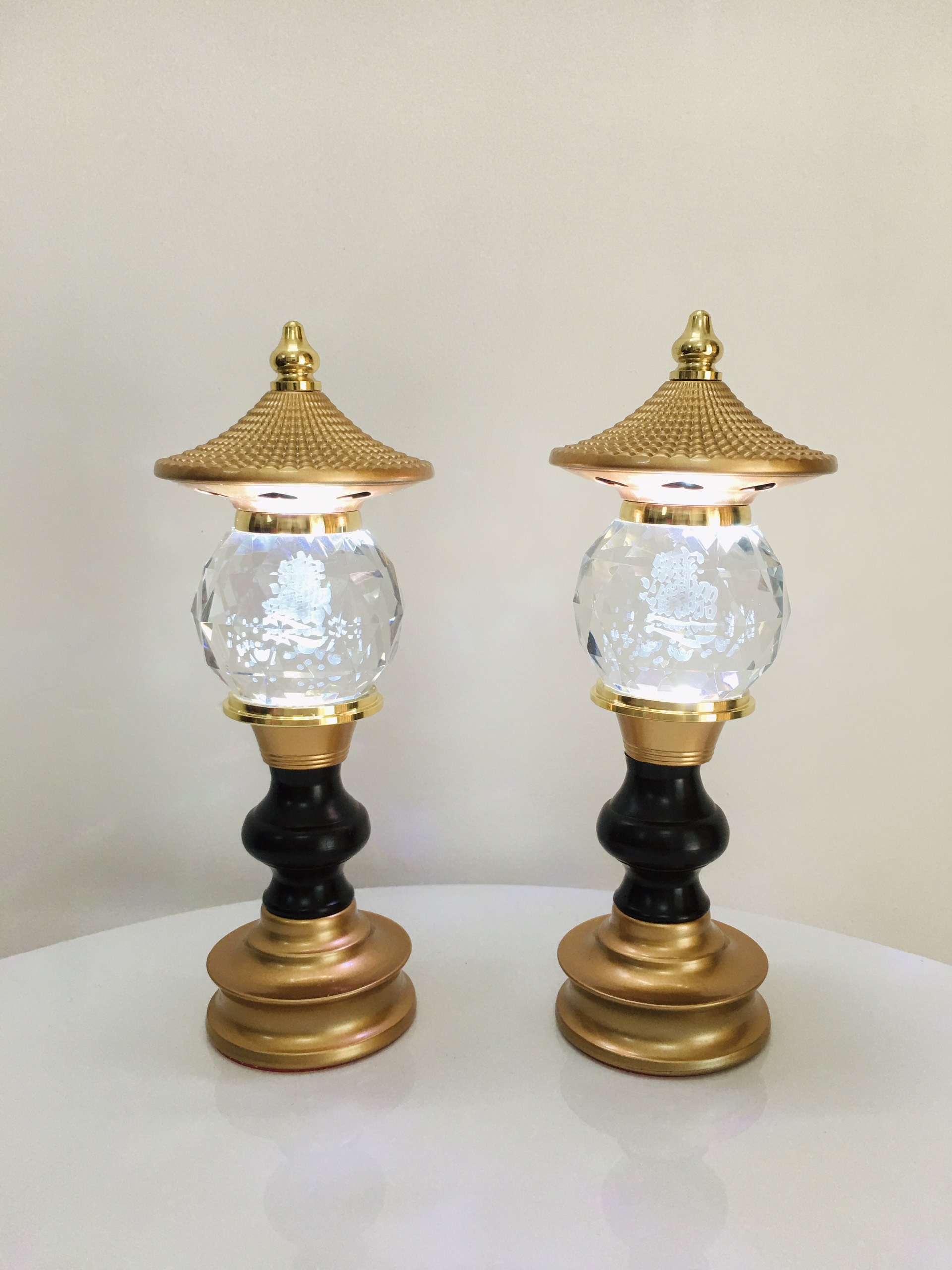 [HCM]Đèn Thờ Pha Lê Thần Tài Cao Cấp (1 CẶP)