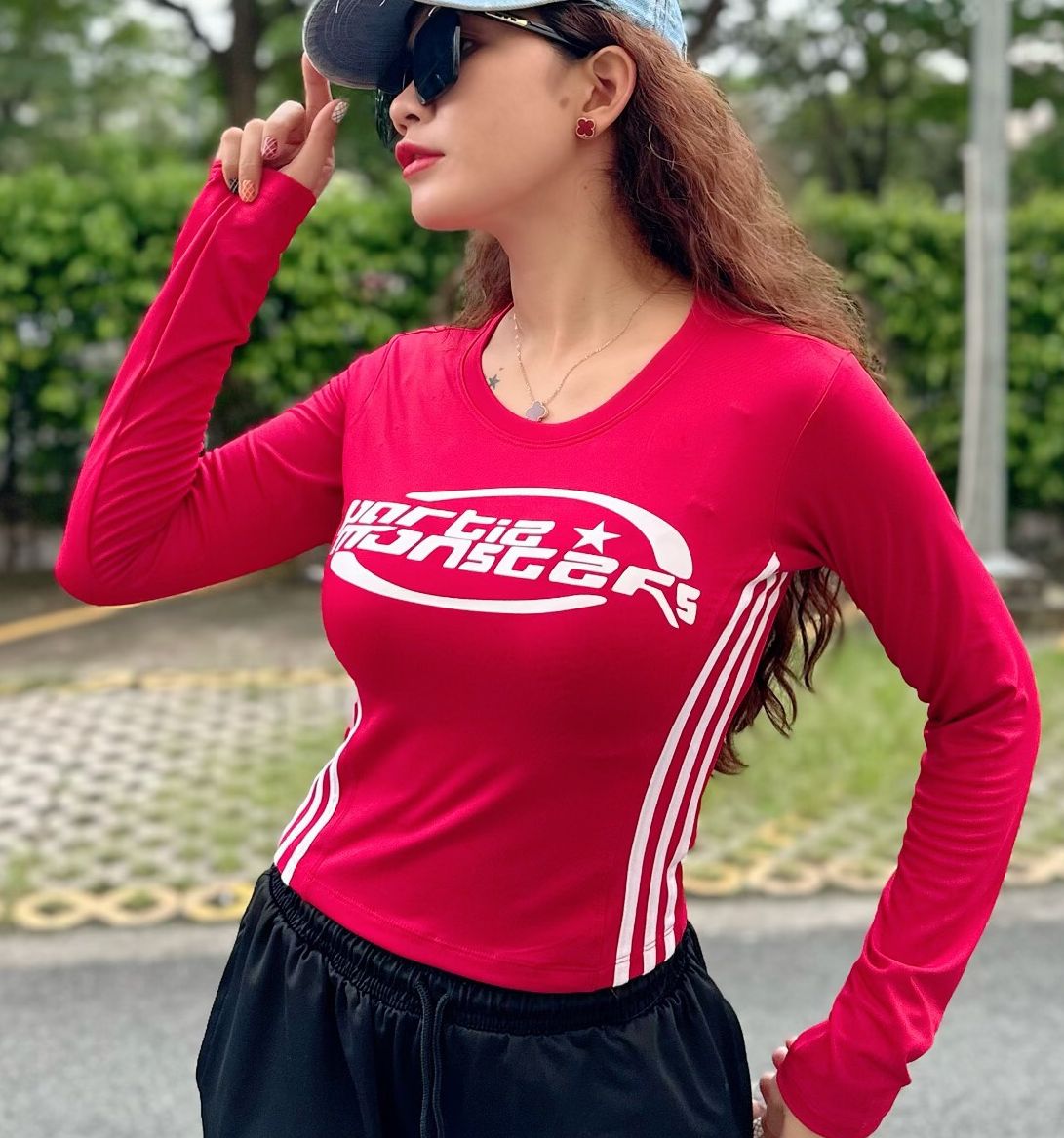 Áo Tập Thể Thao Nữ Áo Croptop Tay Dài Tập Yoga Gymb Aerobic