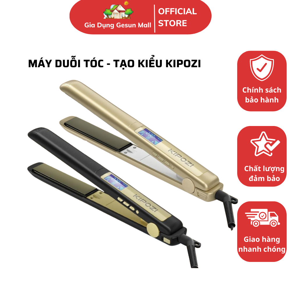 Máy duỗi tạo kiểu tóc KIPOZI 2 trong 1 hàng chính hãng, Máy duỗi tóc giúp ép thẳng tóc, uốn xoăn tóc -Bảo hành 24 tháng