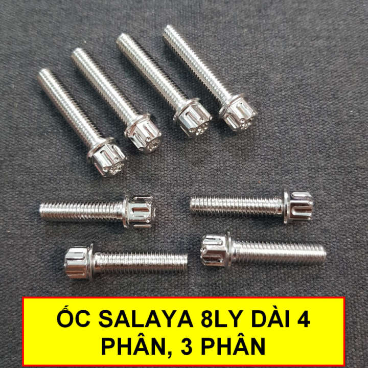 Combo 4 ốc salaya 8ly3 thích hợp bắt gác chân, bắt ghi đông chảng ba các dòng xe máy