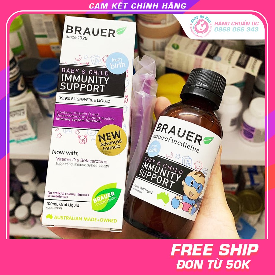 Siro tăng đề kháng brauer immunity 100ml - xuất xứ úc