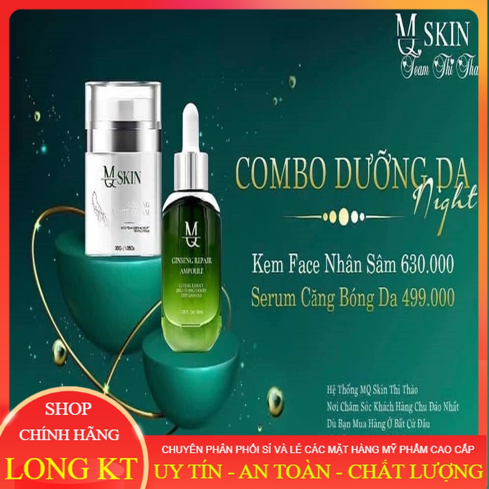 [ Mq skin - Chính hãng 100% ] Bộ đôi thần thánh dưỡng da Mq skin nhân sâm Hàn quốc,Bộ đôi dưỡng da gồm Tinh chất căng bóng nhân sâm + Face Mq skin Bộ đôi dưỡng da trắng Hồng,sẽ khít lỗ chân lông,ngừa mụn,ngừa,nám không tái phát