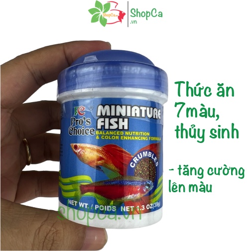 Thức ăn cá thủy Sinh Miniature Fish 38g - Thức ăn cá thủy sinh loại tốt Pro's Choice