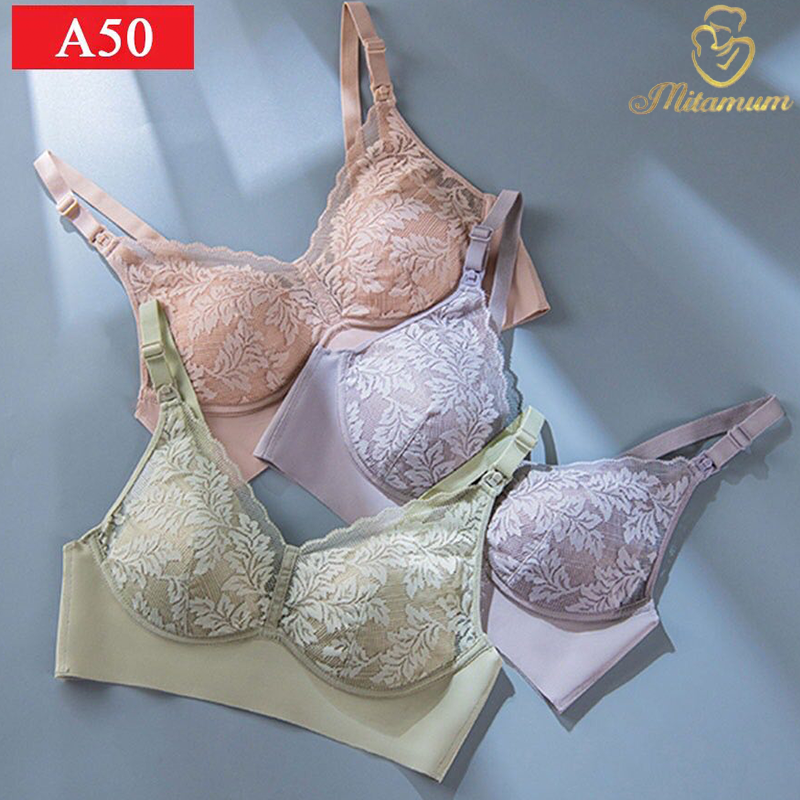 Áo lót bầu cho bé con bú mùa hè su đúc pha ren thiết kế cao cấp đồ lót chip bà bầu A50