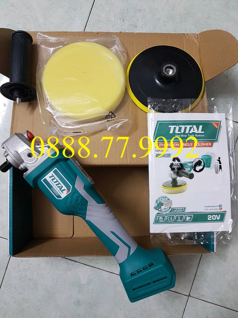 Máy đánh bóng dùng pin Lithium 20V TOTAL TAPLI2001 Máy chà sàn mini màn hình LCD hiển thị tốc độ, không kèm theo pin sạc