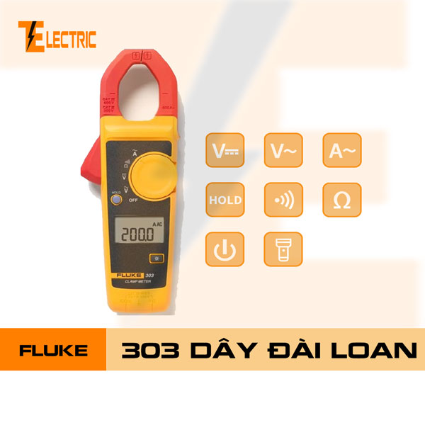 Fluke 303 ampe kìm đo điện đo dòng điện ac 600a dây đo đài loan
