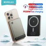 Kuulaa 10000mAh Wireless Powerbank , Wireless Fast Charge For iPhone 16 15 14 13 12 Series, Wireless Mag/safe Power Bank PD20W Fast Charging for iPhone 16 Pro Max