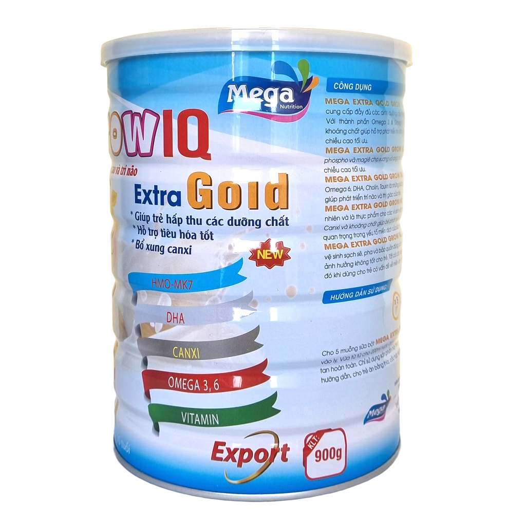 Sữa bột phát triển chiều cao trí não cho bé Mega Export lon 900g