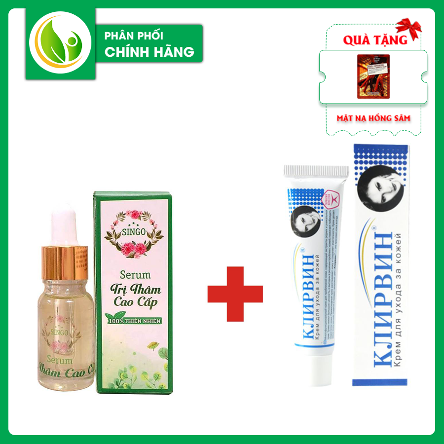 Combo tri thâm sẹo (serum tri thâm singo + kem tri sẹo klirvin nga)