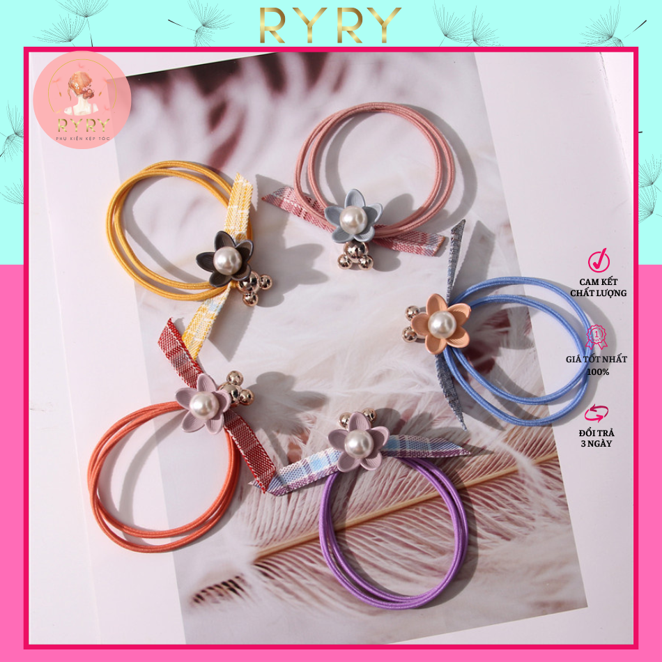 Dây cột tóc nữ hoa ngọc xinh xắn dễ thương