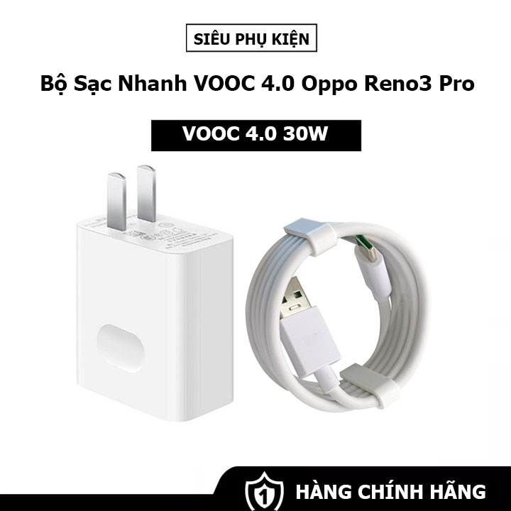 Bộ Sạc Nhanh VOOC 4.0 30W Cho Oppo Reno 3 Pro - Cáp Type C Xanh 1M